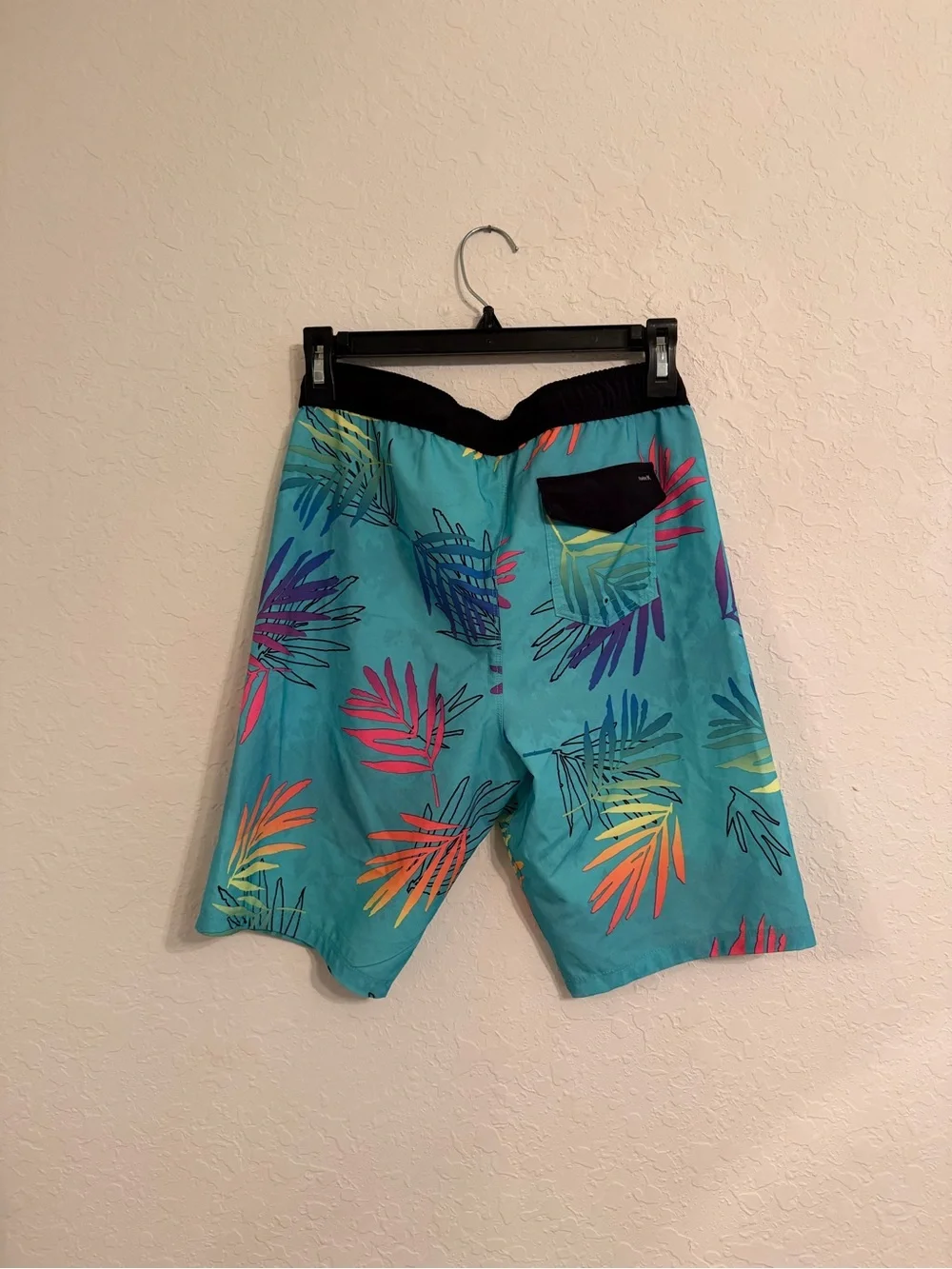 Hurley Boys 14/16 Tropical Palm Print Swim Trunks Board Shorts